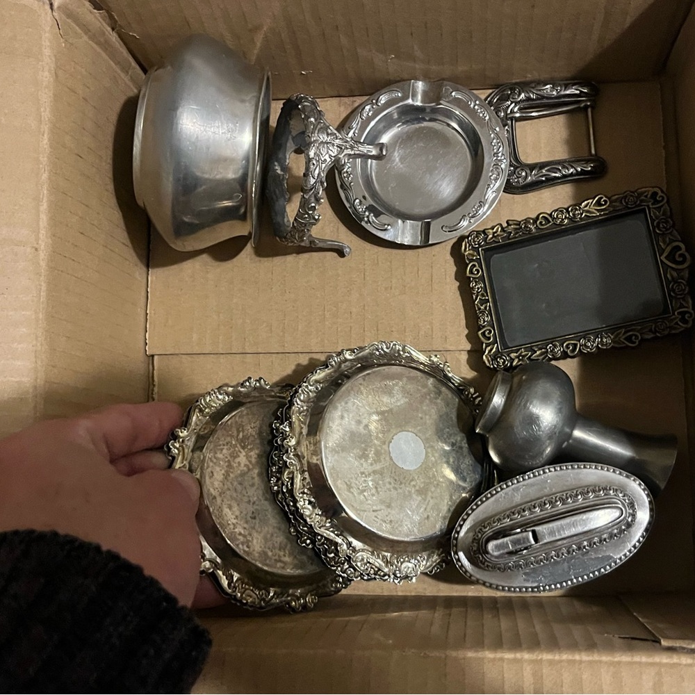 Silver plated item set